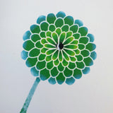Birthday Card - Green Chrysanthemum Flower