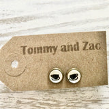 Cabochon Dangly & Stud Earrings / Natural Graphic Cup / Black And White