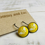 Japanese Fabric Earrings / Butterfly Yellow