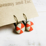 Japanese Fabric Fabric Earrings / Orange Triangles