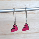 Heart hoop earrings - pink