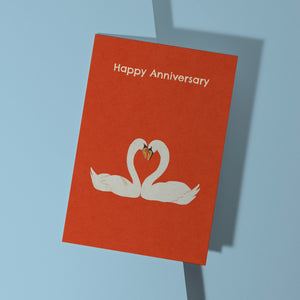 Swans Happy Anniversary Card