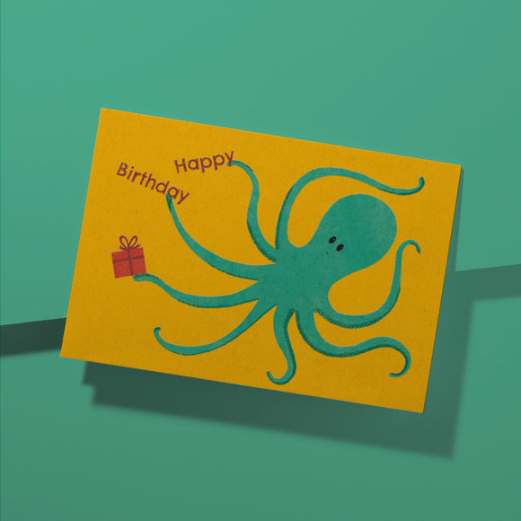 Octopus Birthday Card