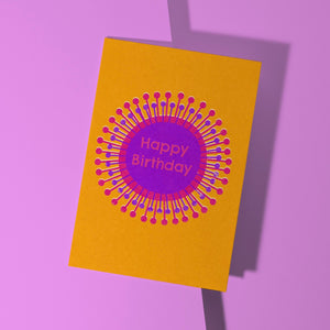 Retro Flower Birthday Card