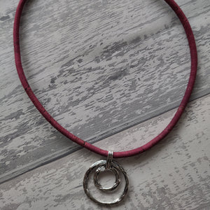 Cork Necklace - Circle Pendant