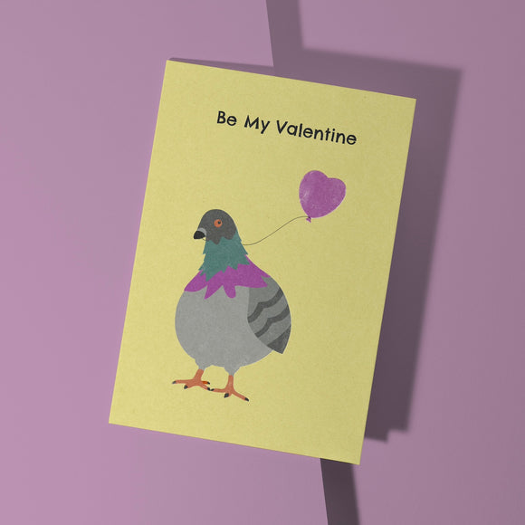 Be My Valentine Pigeon Card