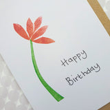Birthday Card - Red Flower