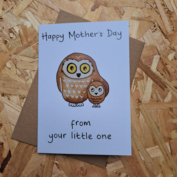 'Happy Mother's Day from your Little One' Cute Owls Card