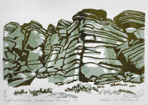 Light and Shade , Heather Wall Stanage  - Linocut Original Print (Edition of 15)