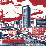 Sheffield City View linocut poster-print