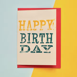 Happy Birthday Lino Print Card