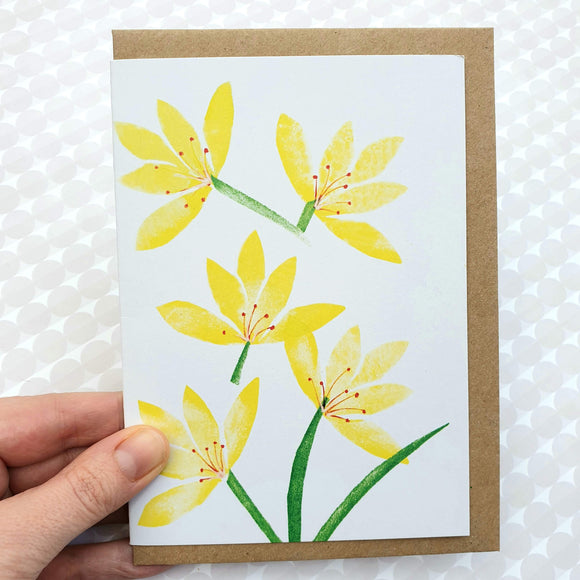 Art card - Yellow spring flowers