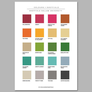 Sheffield Hallam University Colours of Sheffield Print