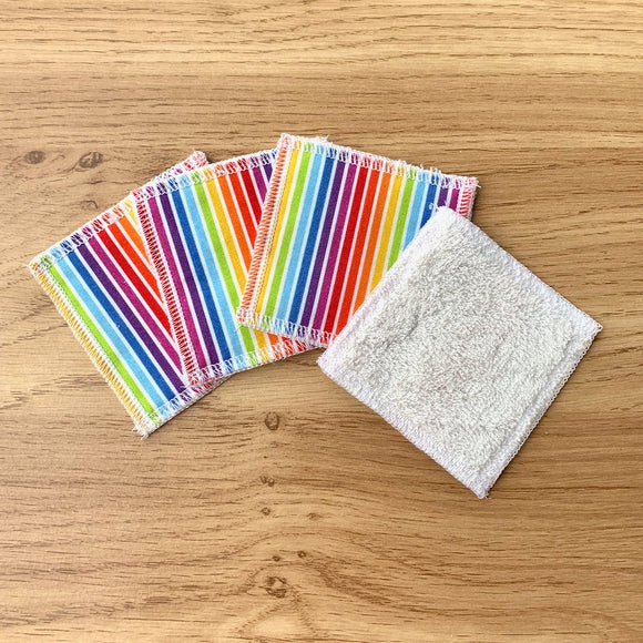 Reusable Face Wipes - Rainbow Stripe