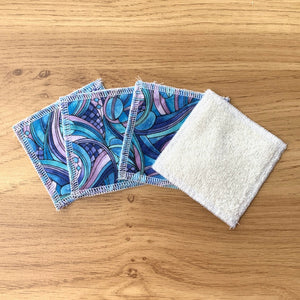 Reusable Face Wipes - Blue Abstract