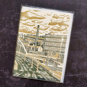 'Sheffield View No. 8' Lino Art Card