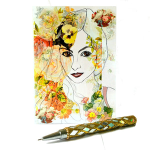 "Lady of the Flowers" Greeting Card