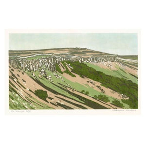 Art Card - "Stanage Edge" - from a linocut print