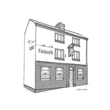 Fagan's Pub Sheffield Square Print 21cm