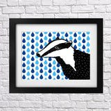 Rainy Days Badger Print