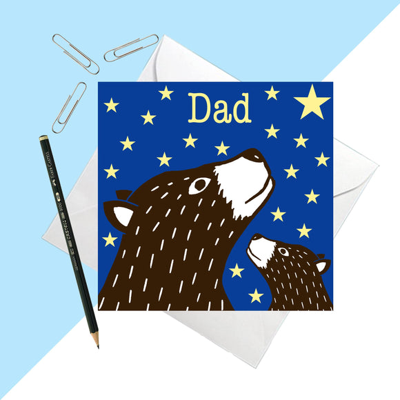 Bear Print Dad Greetings Card