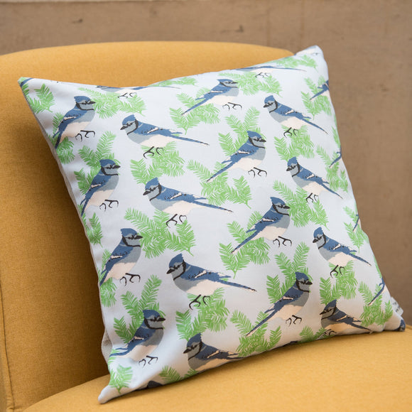 Blue Jay Print Cushion