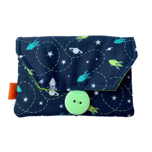 Zip Pocket Button Purse - Spaceships